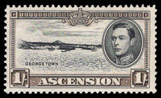 Ascension 1938-53 1s black and sepia perf 13 lightly mounted mint.