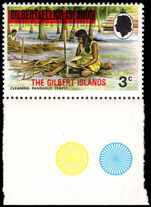 Gilbert Islands 1976 3c wmk 12 Crown to right of CA unmounted mint.