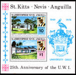 St Christopher 1974 University of West Indies souvenir sheet unmounted mint.