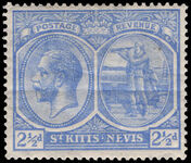 St Kitts 1921-29 2½d pale bright blue lightly unmounted mint.