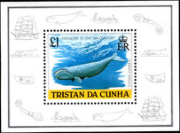 Tristan da Cunha 1988  1 Right whale souvenir sheet unmounted mint.