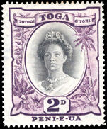 Tonga 1942-49 2d black and purple dieII lightly mounted mint.