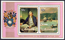 Aitutaki 1979 Death Bicentenary of Captain Cook souvenir sheet unmounted mint.
