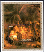 Aitutaki 1988 Christmas. Paintings by Rembrandt souvenir sheet unmounted mint.