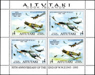 Aitutaki 1995 50th Anniversary of End of Second World War sheetlet unmounted mint.