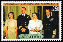 Aitutaki 1997 Golden Wedding of Queen Elizabeth and Prince Philip unmounted mint.