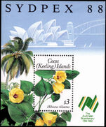 Cocos (Keeling) Islands 1988 Sydpex '88 National Stamp Exhibition souvenir sheet unmounted mint.