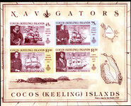 Cocos (Keeling) Islands 1990 Navigators of the Pacific souvenir sheet unmounted mint.