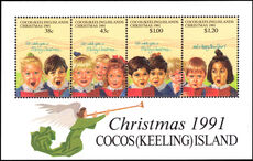 Cocos (Keeling) Islands 1991 Christmas souvenir sheet unmounted mint.