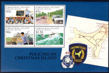 Christmas Island 1991 Christmas Island Police Force souvenir sheet unmounted mint.