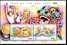 Christmas Island 1994 Chinese New Year. Year of the Dog souvenir sheet unmounted mint.