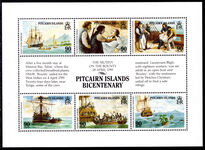 Pitcairn Islands 1989 Bicentenary of Pitcairn Island Settlement (2nd issue) sheetlet unmounted mint.