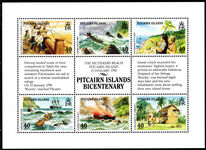 Pitcairn Islands 1990 Bicentenary of Pitcairn Island Settlement (3rd issue) sheetlet unmounted mint.