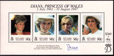 Pitcairn Islands 1998 Diana Princess of Wales Commemoration souvenir sheet unmounted mint.