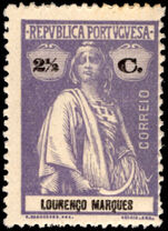 Lourenco Marques 1914-18 2½c violet unsurfaced paper  unmounted mint.