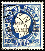 Mozambique Co. 1892-93 50r deep blue perf 13½ fine used.