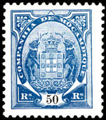 Mozambique Co. 1895-1902 50r blue perf 11½ full gum  lightly mounted mint.