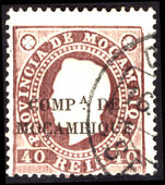 Mozambique Co. 1892-93 40r chocolate unlisted perf 13½ fine used.