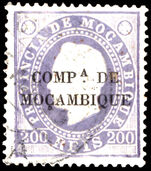Mozambique Co. 1892-93 200r slate-violet unlisted perf 13½ fine used.