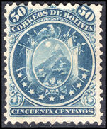 Bolivia 1868 50c blue 9 stars mounted mint.