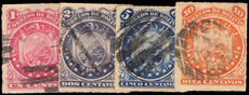 Bolivia 1887 rouletted set fine used.