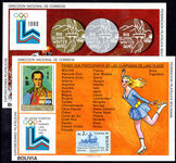 Bolivia 1980 Winter Olympics Lake Placid souvenir sheet set unmounted mint.