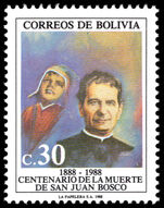 Bolivia 1988 Death Centenary of St. John Bosco unmounted mint.