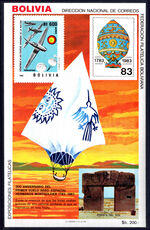 Bolivia 1983 200 years of aviation souvenir sheet unmounted mint.