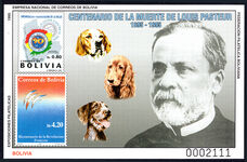 Bolivia 1995 Anniversary of the death of Louis Pasteur souvenir sheet unmounted mint.