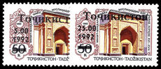 Tajikistan 1992 Provisionals unmounted mint.