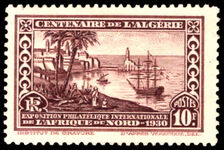Algeria 1930 Philatelic Exhibition 10f perf 12 lightly mounted mint.