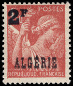 Algeria 1946 2f red-brown provisional unmounted mint.