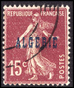 Algeria 1924-25 15 chocolate fine used.