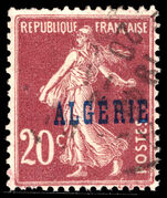 Algeria 1924-25 20c purple-brown fine used.
