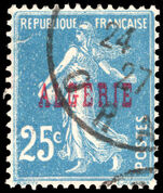 Algeria 1924-25 25c blue fine used.
