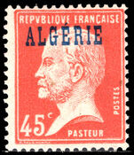 Algeria 1924-25 45c red Pasteur lightly mounted mint.