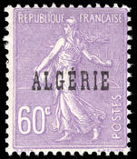 Algeria 1924-25 60c violet unmounted mint.