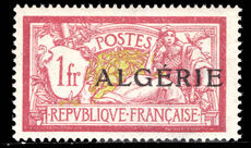 Algeria 1924-25 1f lake and yellow-green lightly mounted mint.