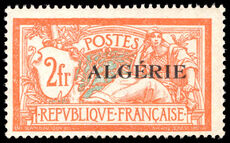 Algeria 1924-25 2f red and blue-green lightly mounted mint.