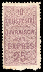 Algeria 1899 25c Express lilac Colis Postale lightly mounted mint.
