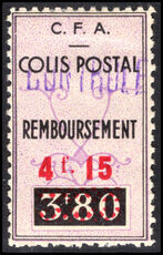 Algeria 1941 4f15 on 3f80 Red overprint Colis Postale lightly mounted mint.
