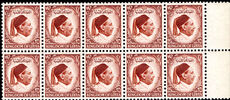 Libya 1952 25m brown King Idris block of 10 unmounted mint.