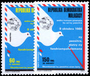 Malagasy 1986 World Post Day unmounted mint.