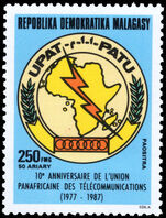 Malagasy 1987 Tenth Anniversary of Pan-African Telecommunications Union unmounted mint.