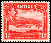 Antigua 1938-51 1d red lightly mounted mint.