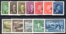 Canada 1950-52 G set (missing $1) lightly mounted mint.