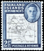 Falkland Island Dependencies 1946-49 2½d black and deep blue Thin Map  lightly mounted mint.