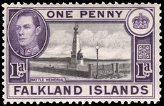 Falkland Islands 1938-50 1d black and purple-violet lightly mounted mint.