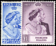 Falkland Islands 1948 Silver Wedding lightly mounted mint.