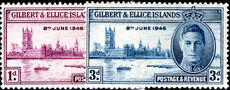 Gilbert & Ellice Islands 1946 Victory lightly mounted mint.